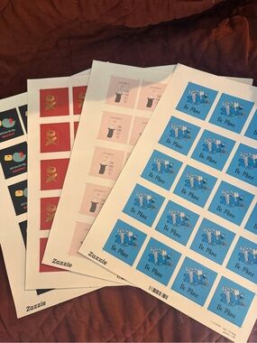 Blue "Be Mine" Decorative Sticker Sheet - Pack of Assorted Designs